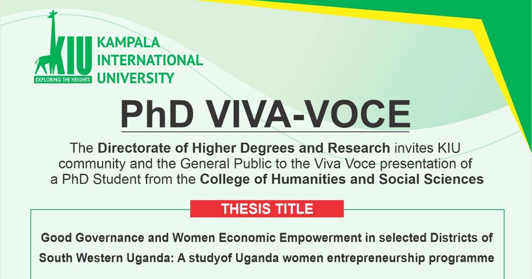 Invitation to PhD Viva Voce Presentation