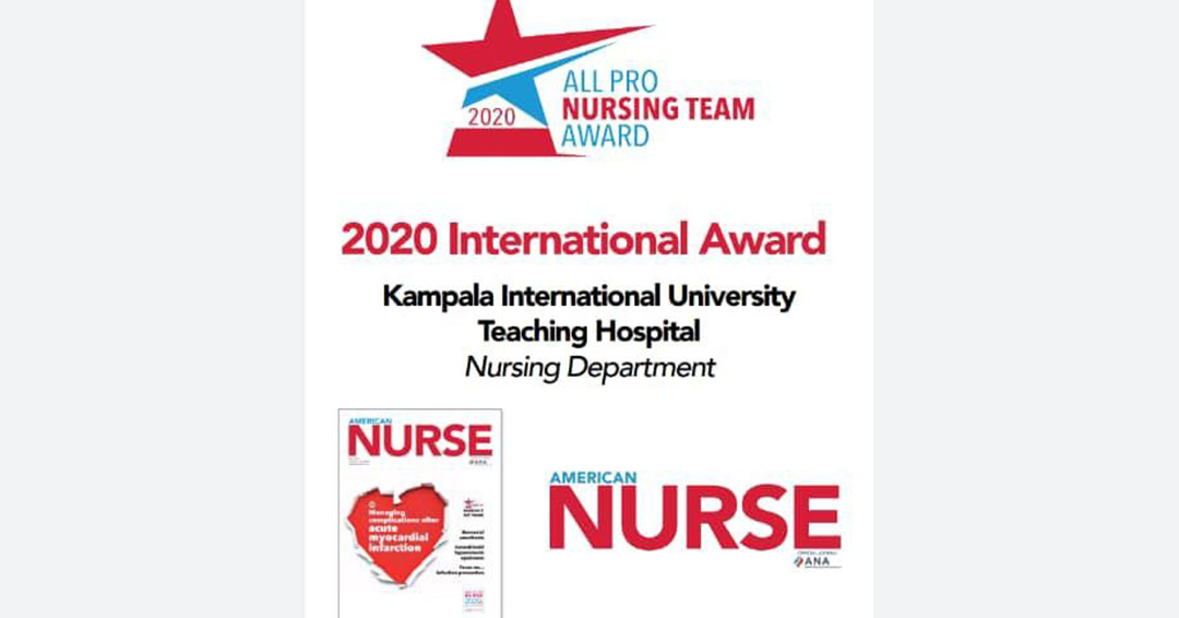 KIU Teaching Hospital Receive Certificate for Winning American Nurse Journal International Team Award