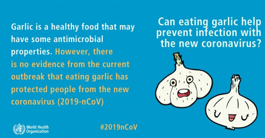 WHO Myth Busters: Can Eating Garlic Help Prevent Infection with the New Coronavirus?
