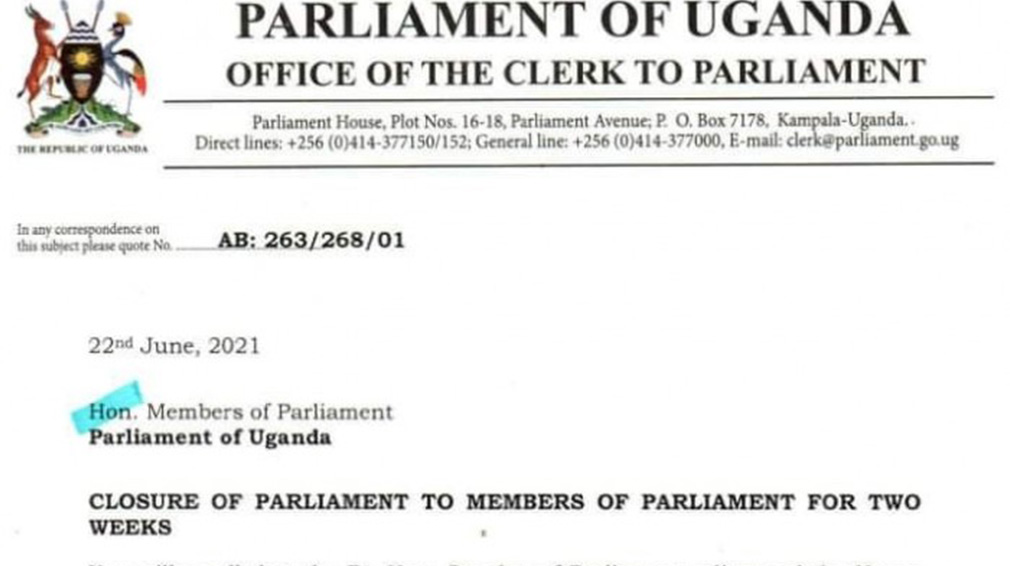 Parliament of Uganda to Close Due to COVID-19
