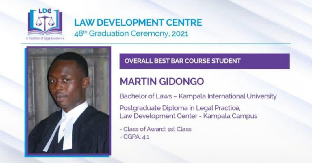 KIU Alumnus and LDC Elite Graduate Gidongo Wants to Refine the Law Sector