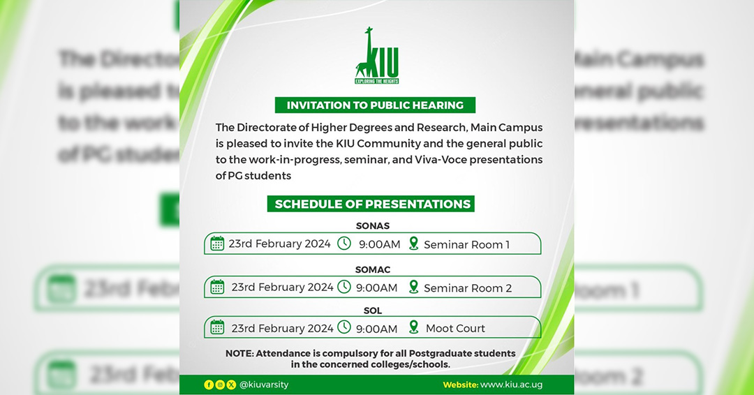 Invitation to Public Hearings on February 23rd, 2024