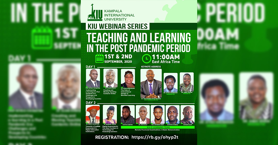 Just In: KIU to Hold Webinar Series on Teaching and Learning in the Post COVID-19 Pandemic Period