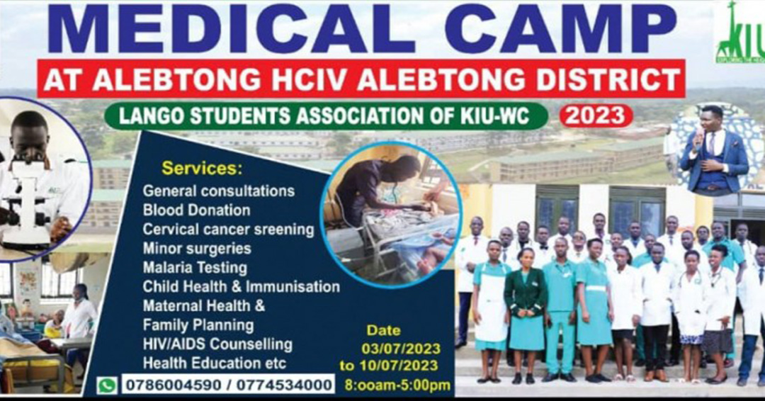 Lango Students Association of KIU Western Campus to Hold Medical Camp in Alebtong District