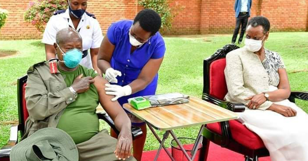 President Museveni Receives First COVID-19 Vaccine Jab