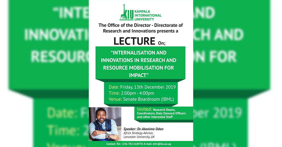 Internationalization and Innovations in Research and Resource Mobilisation for Impact